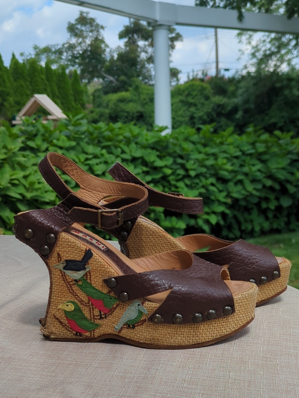 Vintage MARNI bird block Heels